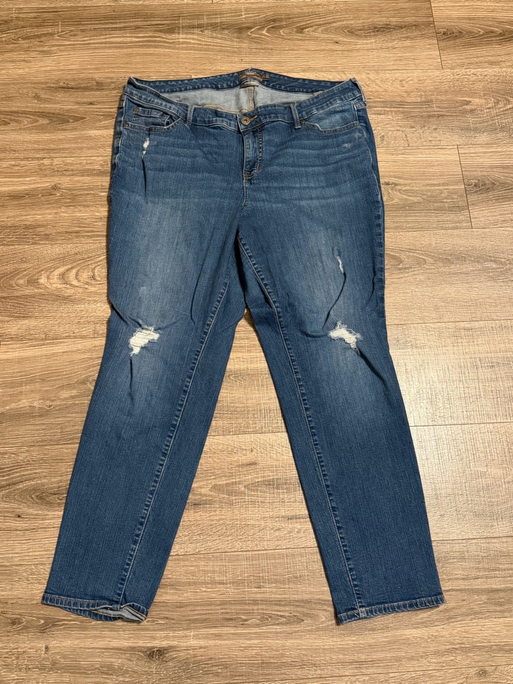 torrid Dark Blue Distressed Skinny Jeans